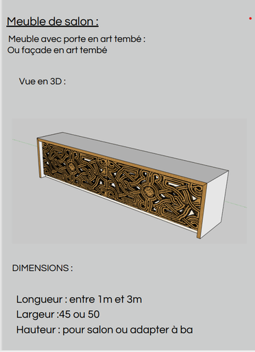 Meuble de salon Pour toute information supplémentaire veuillez nous contacter s'il vous plaît. car le prix varie selon la qualité du bois choisi, ce modèle sont disponibles que sur commande.